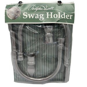 Christopher Lowell's Curtain Hold Back Satin Nickel Large Swag Holder Topiary